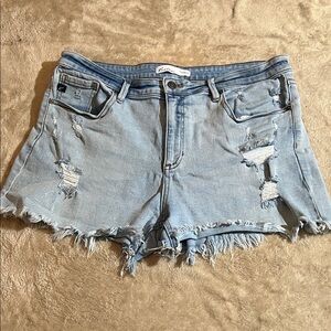 KanCan Light Blue Distressed Jean Shorts